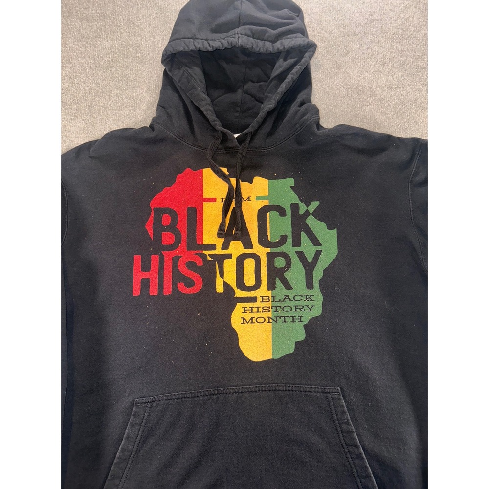 Port & Company Mens Black History Month Africa Graphic Hoodie Black 2XL